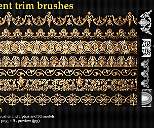 Ornament trim Brush and 3d models vol.1