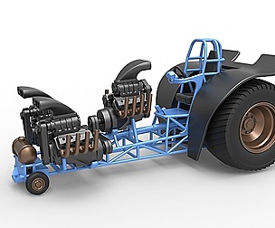 Pulling tractor with 3 engines V8 Version 2 1:25
