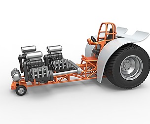 Pulling tractor 3 engines V8 Version 4 1:25