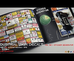 Industrial Sign Decal vol 02 + Sticker generator