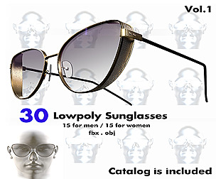30 Low-poly Sunglasses Vol.1