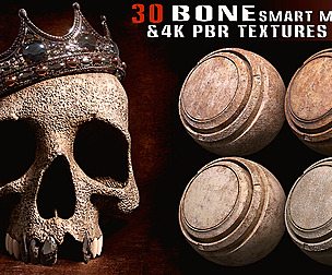 30 Bone smart material and 4k PBR textures - Vol 8