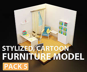 Low Poly  furniture model pack 5