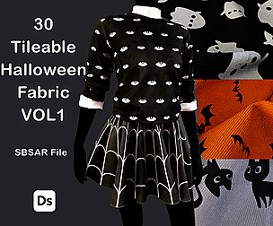 30  Halloween Fabric VOL1+ 4k PBR textures