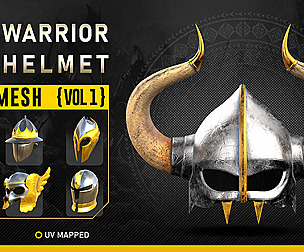 50 Warrior Helmet Base Mesh Vol-1