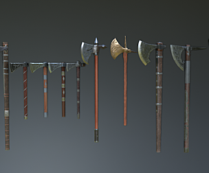 Medieval Ax Set 02