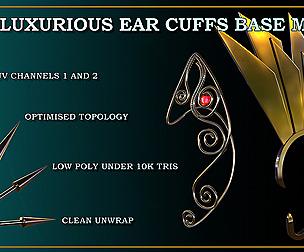 25 Base Mesh Luxurious Ear cuffs