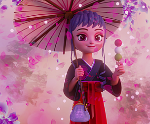 Kimono girl- FULLY RIGGED