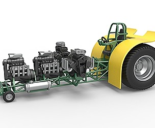 Pulling tractor with 4 engines V8 Version 4 1:25