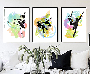 Digital Print, Beige Ballet Art, Ballet Wall Art