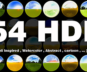 54 HDRI vol.6 ( Ghibli Inspired , cartoon , ... )