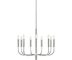 Yves Polished Nickel Chandelier
