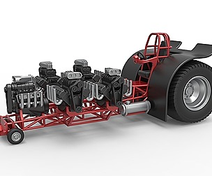 Pulling tractor with 5 engines V8 Version 2 1:25