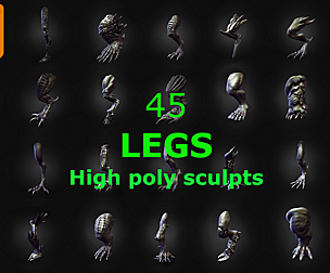45 LEGS high poly sculpts
