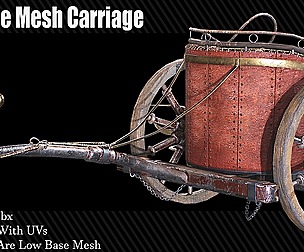 30 Carriage & wagons Base Mesh ( Game Ready )