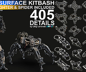 Sci-Fi Hard Surface KITBASH 405 DETAILS