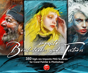 Impasto Brushstrokes and Textures in PNG format