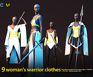 9 WOMAN'S WARRIOR CLOTHES  marvelous designer
