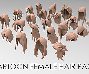25 cartoon female hair pack 2