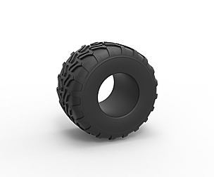 Monster Jam tire 11 Scale 1:25