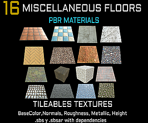 Miscellaneous Floors 16 PBR Tileable Textures