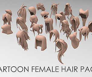 25 cartoon female hair pack 3