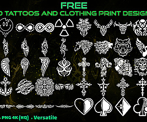 50 Free Hand Painted Tattoos & Designs