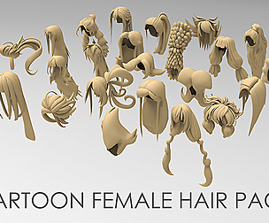 25 cartoon female hair pack 4