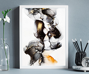 Abstract Black Golden Texture canvas prints