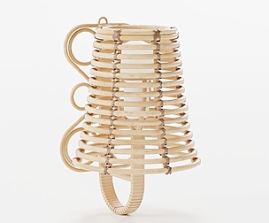 Rattan wall lamp shade