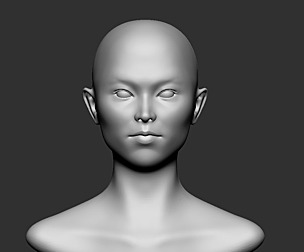 ASIAN WOMAN HEAD BASEMESH