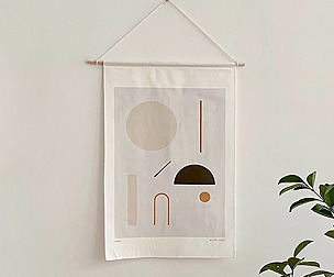 Wood Hanging Fabric Poster