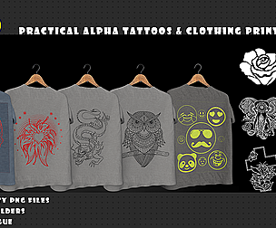 1000 Practical Alpha Tattoos & Clothing prints