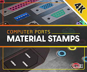 Computer Ports Material Stamps PRO 4K