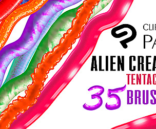 Alien and fantasy creature tentacle skin brushes