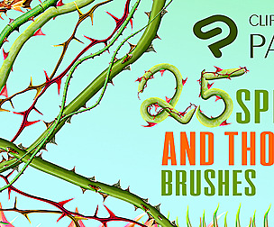 Various spikes and thorns floral brushes.
