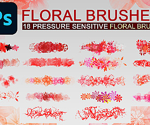 Multi-color floral and flower drawing brushes.