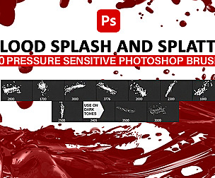 10 Blood splash and splatter brushes.