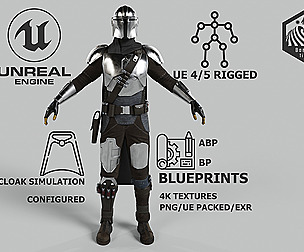The Mandalorian GameReady Rigged - Lowpoly