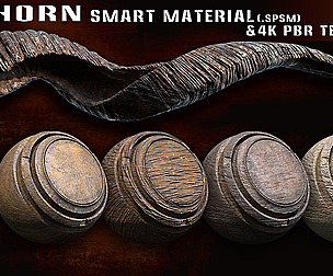 20 Horn smart material & 4k PBR textures - Vol 9