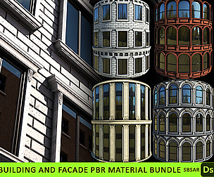 Facade and building PBR material bundle