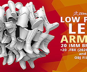 20 Low-poly medieval fantasy leg armor IMM