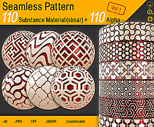 110 Seamless Pattern + Alpha (4K) Vol 1