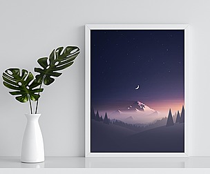 Neutral Moon, Watercolor painting