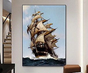 Pirate ships canvas painting