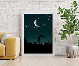 Love in Space Print on Canvas Wall Art