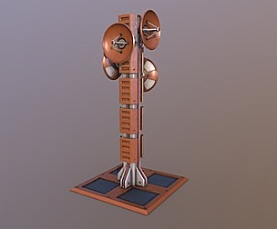 Sci Fi Communications Tower Low-poly 3D model