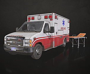 Ambulance Type 1 - Low Poly