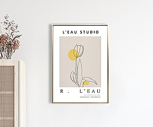Contemporary Geometric Interior Framed Poster