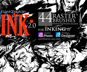 INK.• for Affinity: 44 Brushes + Script. V2.0